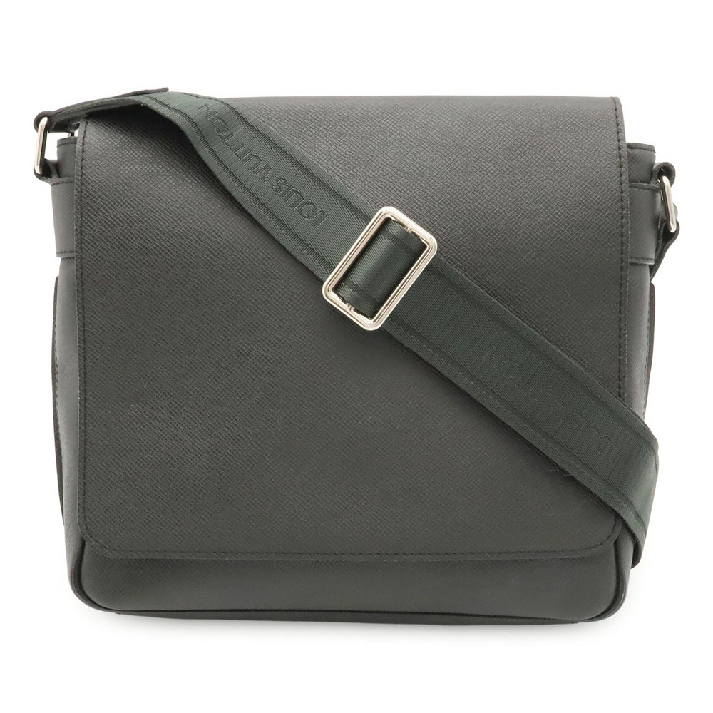 LOUIS VUITTON Taiga Roman Messenger Crossbody Leather Ardoise Black
